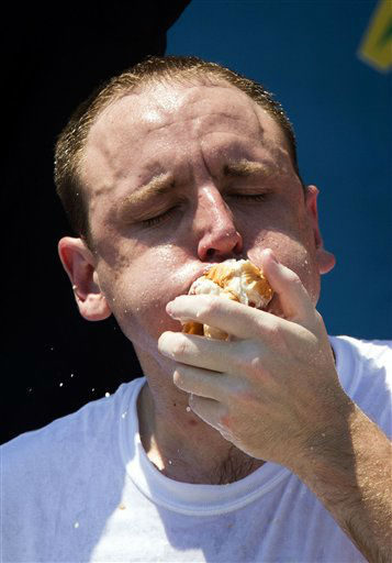 Five-time reigning champion Joey Chestnut...