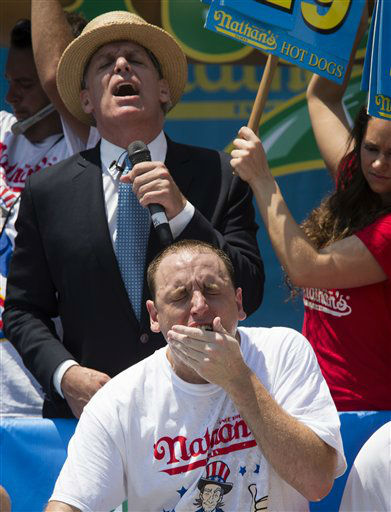 Five-time reigning champion Joey Chestnut...