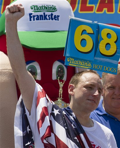Five-time reigning champion Joey Chestnut...