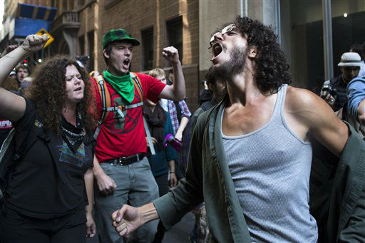 Protesters mark one year of Occupy Wall Street