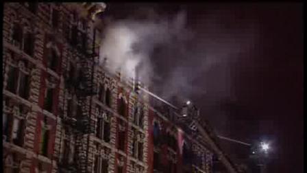 A three-alarm fire early Sunday burned through a vacant building in Morningside Heights
