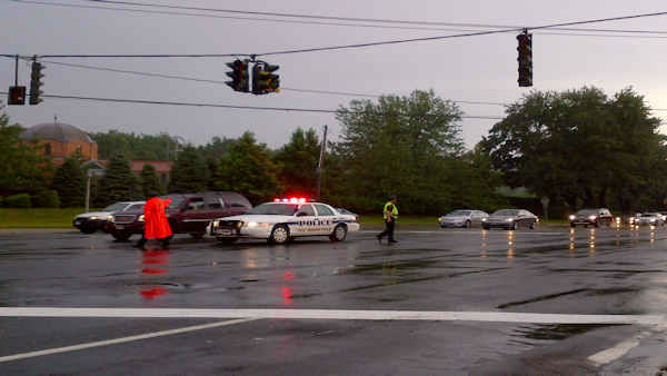 Cars submerged in Woodside, Queens