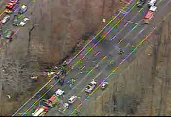 Plane wreckage on I-287