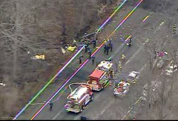 Plane wreckage on I-287