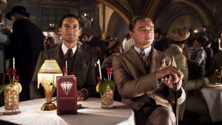 This undated publicity photo released by courtesy Warner Bros. Pictures shows Tobey Maguire, left, as Nick Carraway and and Leonardo DiCaprio as Jay Gatsby in Warner Bros. Pictures and Village Roadshow Pictures drama, The Great Gatsby, a Warner Bros. Pictures release.