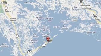 Map showing Grand Isle, Louisiana. An offshore oil rig explosion was reported Sept. 2, 2010