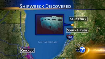 The wreck was found off southwestern Michigan in water 250-feet deep between Saugatuck and South Haven.