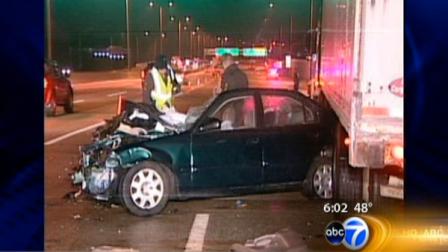A woman is dead and two people are injured after a chain reaction crash on the Tri-state Tollway near Markham.
