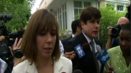 Former Illinois Gov. Rod Blagojevich and wife, Patti, leave their North Side home Monday, June 27, 2011.