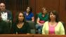 Jurors listen to a question after delivering 17 guilty verdicts.