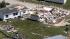 An aerial view of the destruction of the Oaklawn...