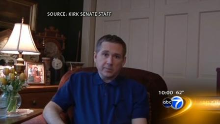 A still image from a video released by Senator Mark Kirks office in early May 2012. The video shows the progress Kirk has made following a stroke in January. He thanked his doctors and Illinois residents for giving him time to recover.