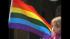 A pride flag being waved at the 2012 Pride...