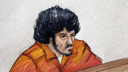 In this file courtroom sketch, Adel Daoud, 19, of suburban Chicago, appears before a judge at federal court in Chicago. (AP Photo/Tom Gianni, File)