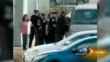 The Rev. Jesse Jackson was arrested with a group of protesting northern Illinois workers during an act of civil disobedience in Freeport, Wednesday, Oct. 24, 2012.