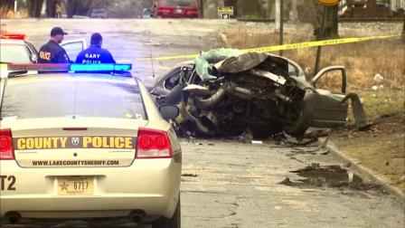 A police chase that began with a call about a burglary in progress ended with a deadly crash in Gary, Indiana, Wednesday, January 30, 2013.
