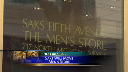 Saks Fifth Avenue is closing its mens store on Michigan Avenue in Chicago.