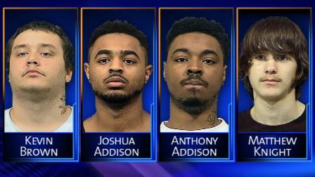 Kevin Dale Brown, Anthony Paul Addison and his brother Joshua Nathaniel Addison, and Matthew Knight are accused in the fatal shooting of Depree Mims.