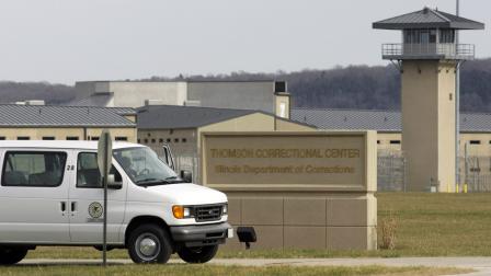 A van drives past the Thomson Correctional Center in Thomson, Illinois, in this AP file photo. (AP Photo/M. Spencer Green, File)