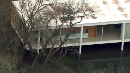 High water from the swollen Fox River threatens the Mies van der Rohe-designed Farnsworth House in Plano.<b></b>