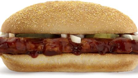 This file product image courtesy of McDonalds shows the McRib sandwich.
