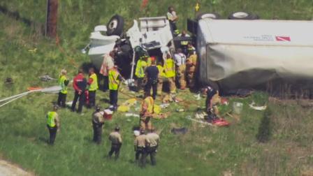 Outbound Eisenhower was closed at Route 83 after a semi truck rollled over.