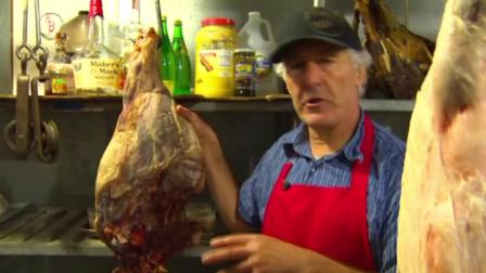 BB Ranch proprietor and butcher William Von Schneidau with a big piece of meat.