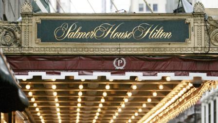 The exterior of the Palmer House Hilton in Chicago is seen in this AP file image.
 (AP Photo/M. Spencer Green)
