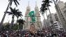 Protestors gather in front of the Metropolitan Cathedral in Sao Paulo, Brazil, Tuesday, June 18, 2013. Some of the biggest demonstrations since the end of Brazils 1964-85 dictatorship have broke out across this continent-sized country.