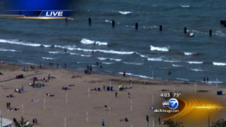 The National Weather Service is warning swimmers to stay out of Lake Michigan due to pounding waves and rip currents.
