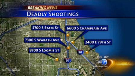 At least six people have been killed by gunshots in the last 24 hours, including a shooting involving police.