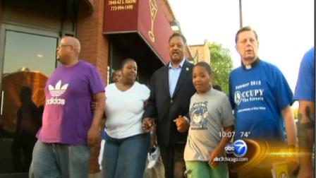Reverend Jesse Jackson, Cleopatra Cowley-Pendleton, Father Michael Pfleger march for peace in Chicago