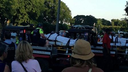 Two people were seriously injured when they were struck by an official vehicle at the Taste of Chicago in Grant Park Friday night.