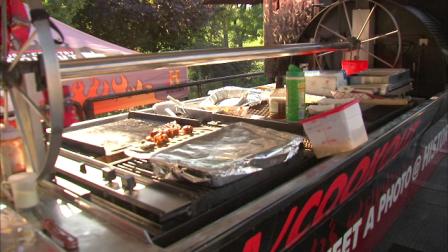 The sweet smell of barbecue filled North Avenue Beach from the worlds largest smoker and grill on wheels.