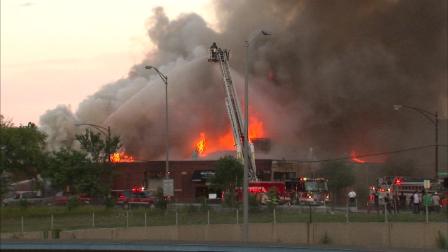 An auto shop goes up in flames on the citys west side when a two-alarm fire broke out just before 8 p.m. in the North Lawndale neighborhood.