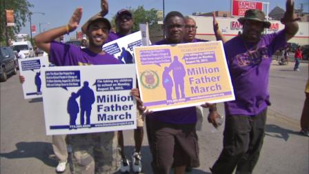 Chicago public school students go back to class Monday morning and Saturday dads determined to help their children excel took part in the Million Father March Parade.