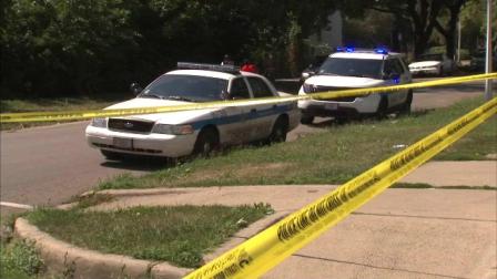 Police are looking for a shooter who wounded a man just a block away from a school.