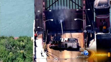 City crews raised the bridges and brought in a fire truck to hose them down and cool them off.