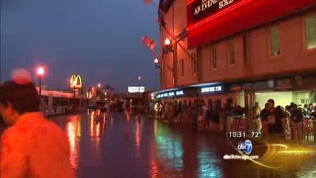 A line of thunderstorms moved through the Chicago area on Friday night. With them, a cold front brought much-needed relief from the heat.