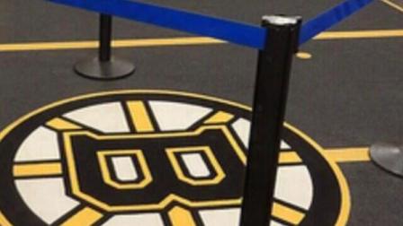An image of the roped off Boston Bruins logo at TD Gardens is making the rounds on Twitter.