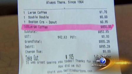 Employees at the Edmonton Tim Hortons restaurant say an anonymous donor slapped down nearly CA$ 900 to pay for customers orders behind him.