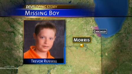 Trevor Russell, 13, was seen leaving the Grundy Country Courthouse in the town of Morris on Monday.