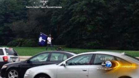 Chris Cox was spotted earlier in the day pushing a lawn mower at the memorial and emptying trash cans, things normally done by park service employees.