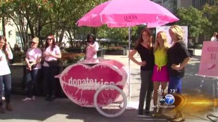 Dozens lined up for their chance for a kiss from Kristin Cavallari to help raise money to fight breast cancer.