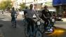 Mayor Rahm Emanuel hopped on a Divvy bike as he took Chicago Ideas Week participants on a tour of the citys Logan Square neighborhood.