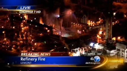 Citgo Oil refinery fire Lemont