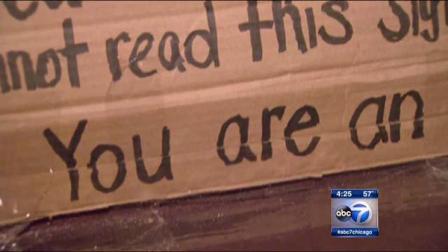 Pumpkin thief sign: Becky Reina posted an expletive-laced message for the thief who stole her sons pumpkin.