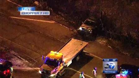 Chopper7 HD was flying live over the scene at the ramp to the Tri-State Tollway on Joliet Road near La Grange.
