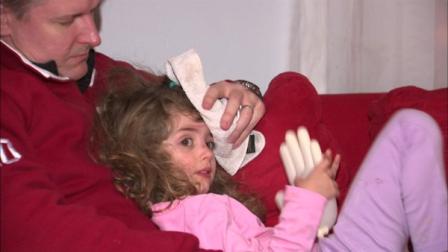 Samantha Cooney, 5, and a friend were on a toboggan that veered off course and crashed into a woman. Samanthas forehead struck the womans knee.