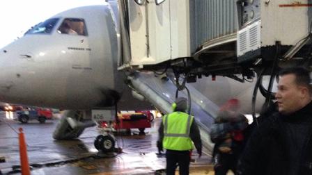 republic airlines flight 4309, A Republic Airlines flight from Washington D.C. to Chicago evacuated passengers on chutes after landing at OHare Airport.